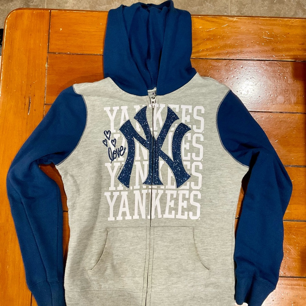 Girls 5th & Ocean Yankees Zippered Hoodie - Size 10